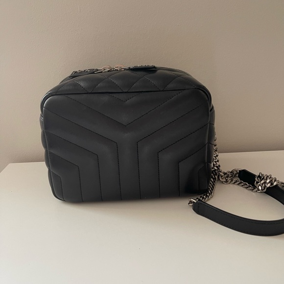 Saint Laurent YSL Small Quilted Loulou Bowling Camera Bag Gunmetal HW - Picture 11 of 13